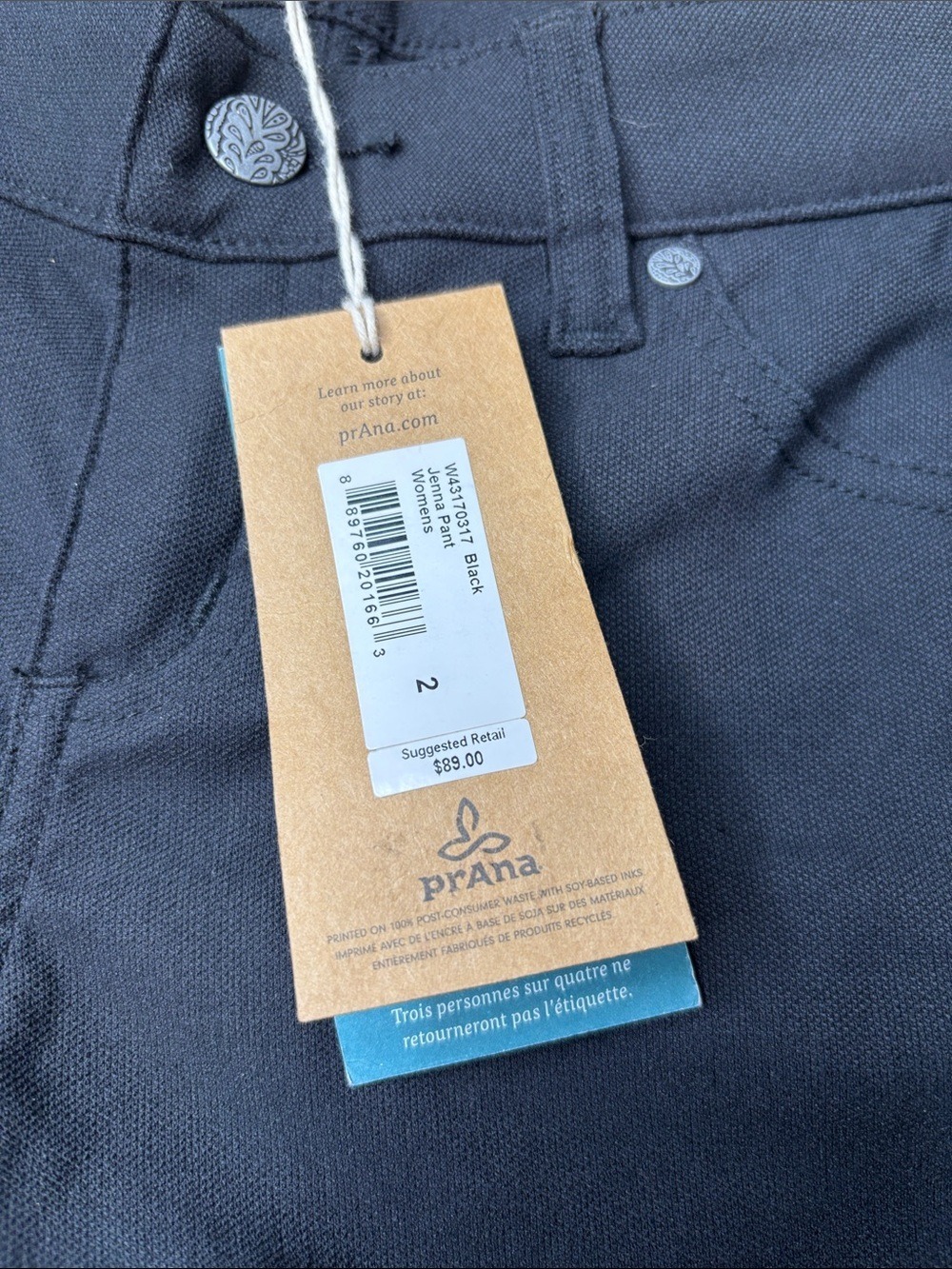 Women’s Prana Jenna Pants Black Size 2 NWT - Picture 3 of 10